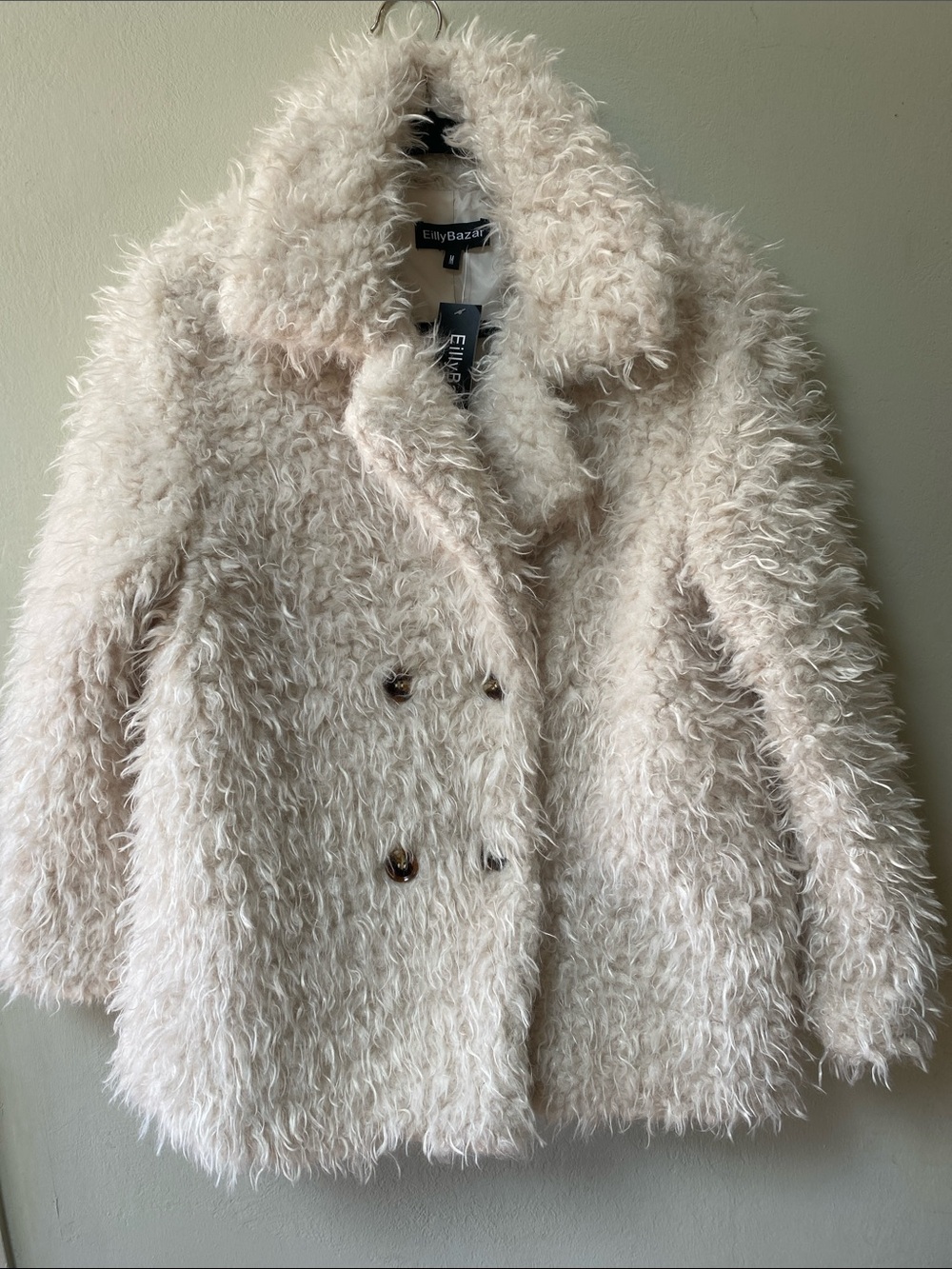 Women's Cream Teddy Sherpa Coat NWT